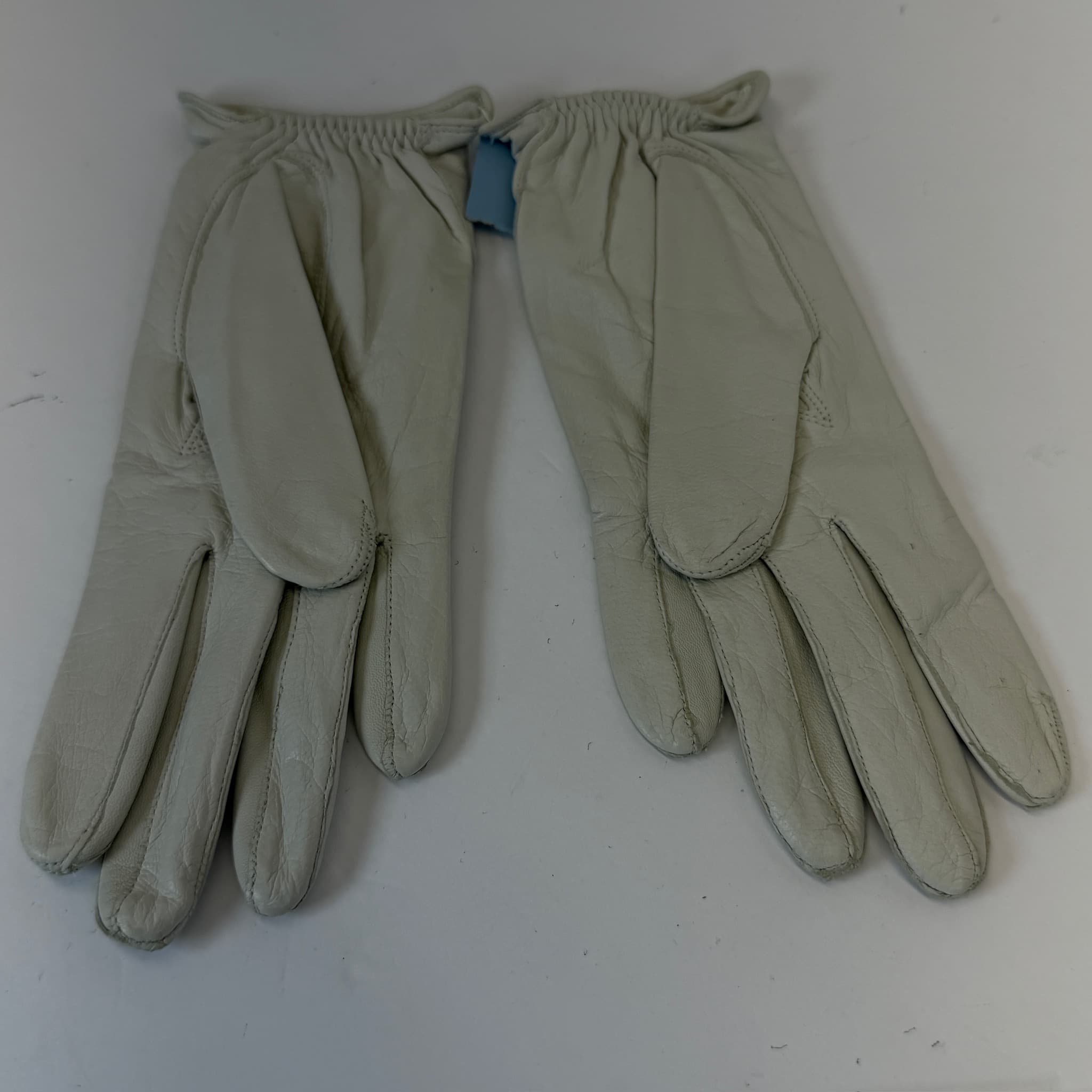 Van Raalte Real Kid Gloves 6 1/2 Silk Lined Table Cut Bone NEW w/ Defects - Thumbnail 5
