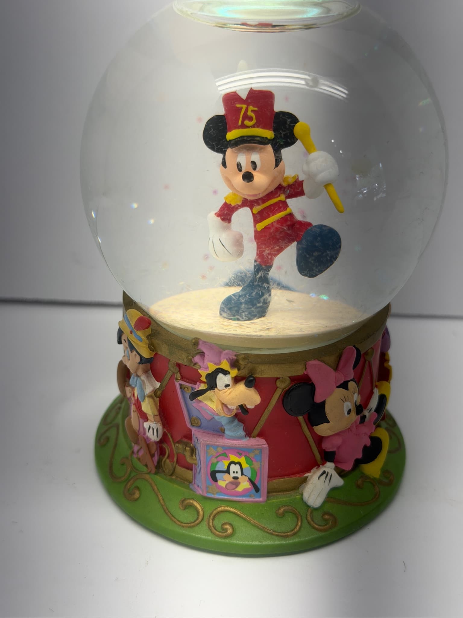 Disney Mickey Mouse 75th Anniversary Snow Globe w/ Characters - Used - Very Good