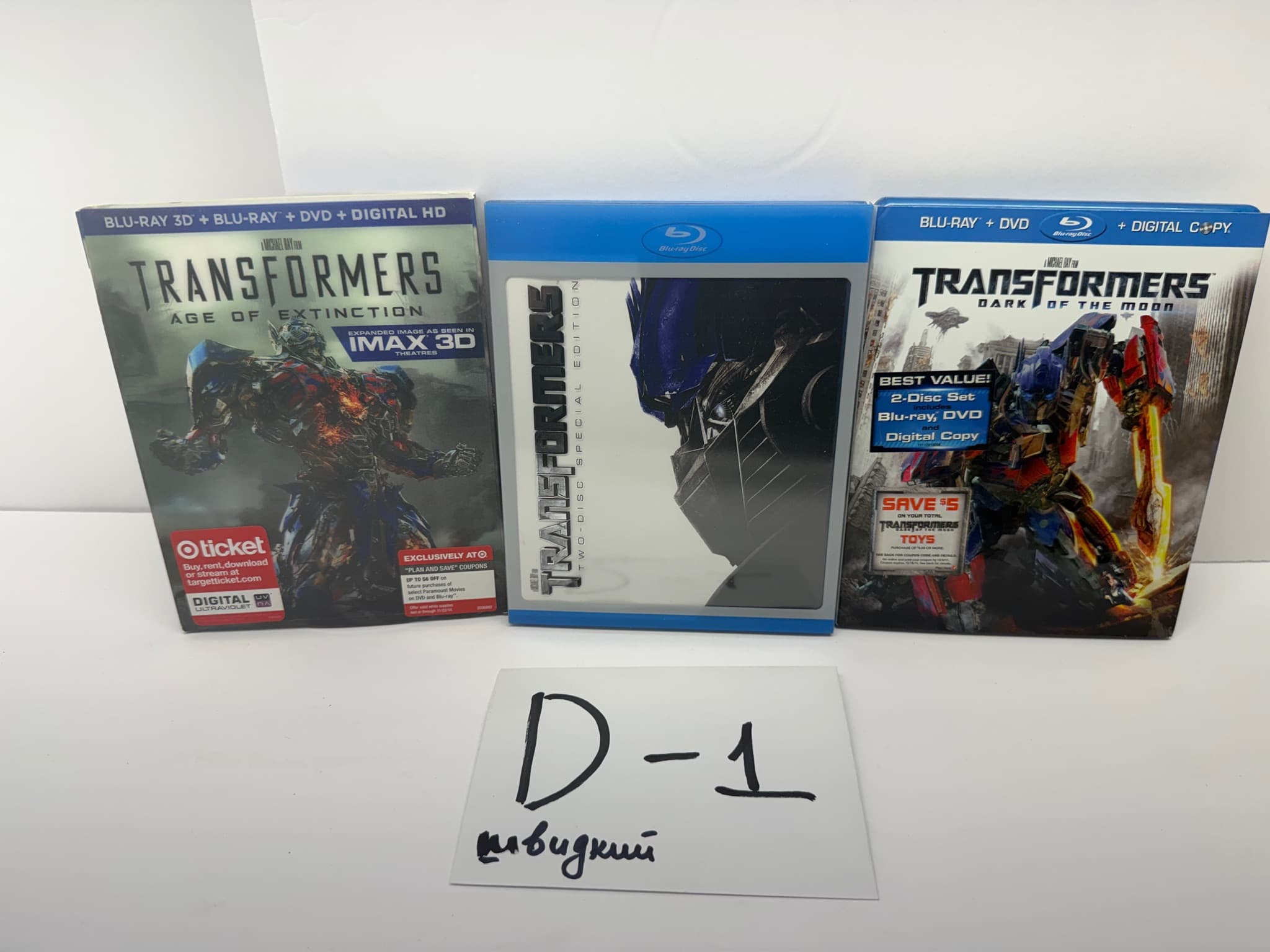 Transformers Age of Extinction Dark of the Moon Blu-ray Lot 3 Movies