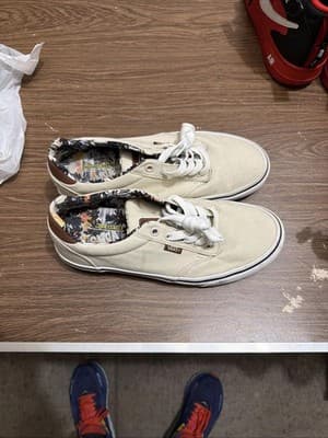 Lot of 2 Vans Shoes Men’s Size 8 – Beige Canvas & Black Suede/Canvas size 8 - Thumbnail 6