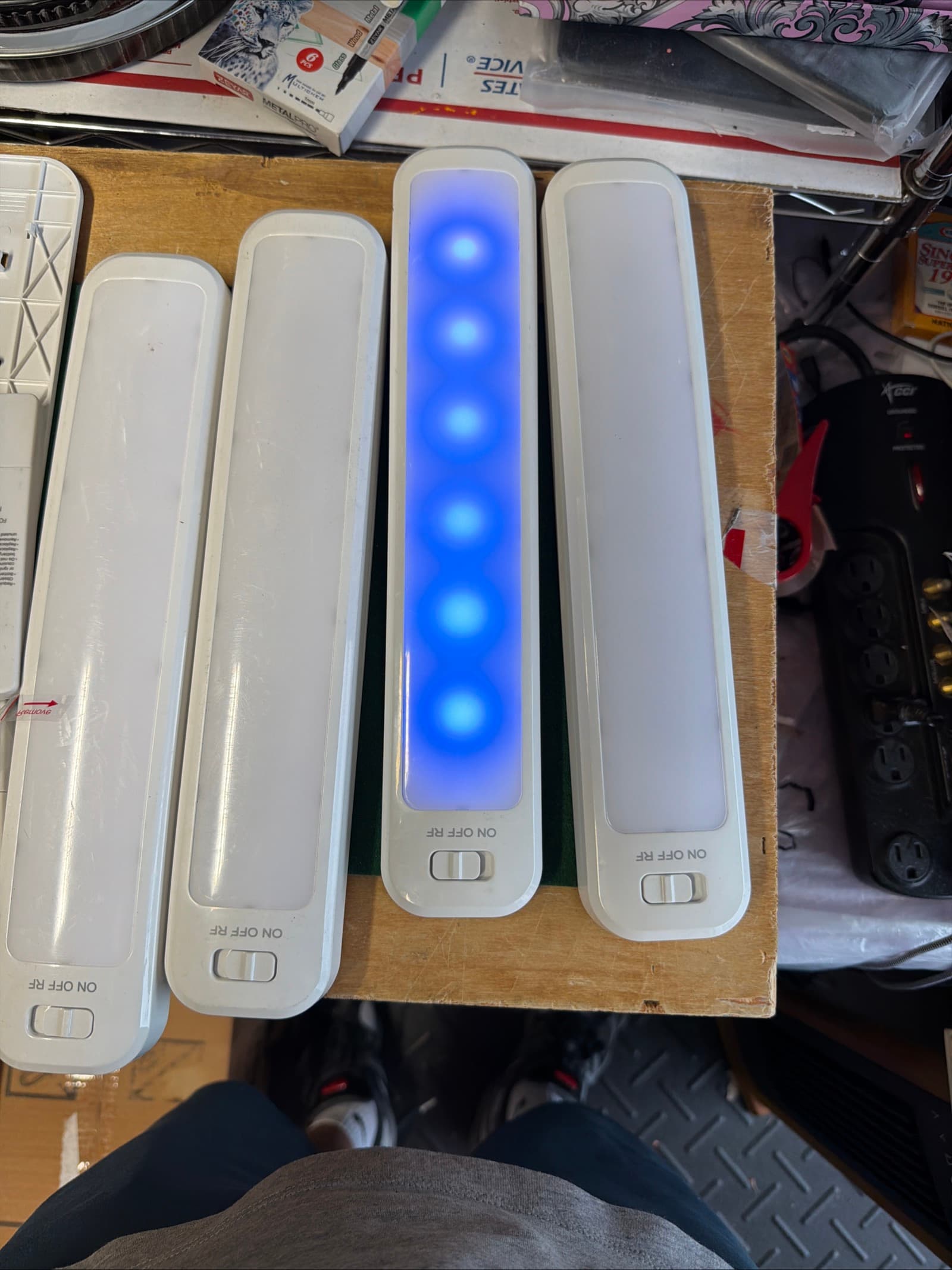 6x LED Under Cabinet Lights Wireless Remote Dimmable Color Changing Puck Lights