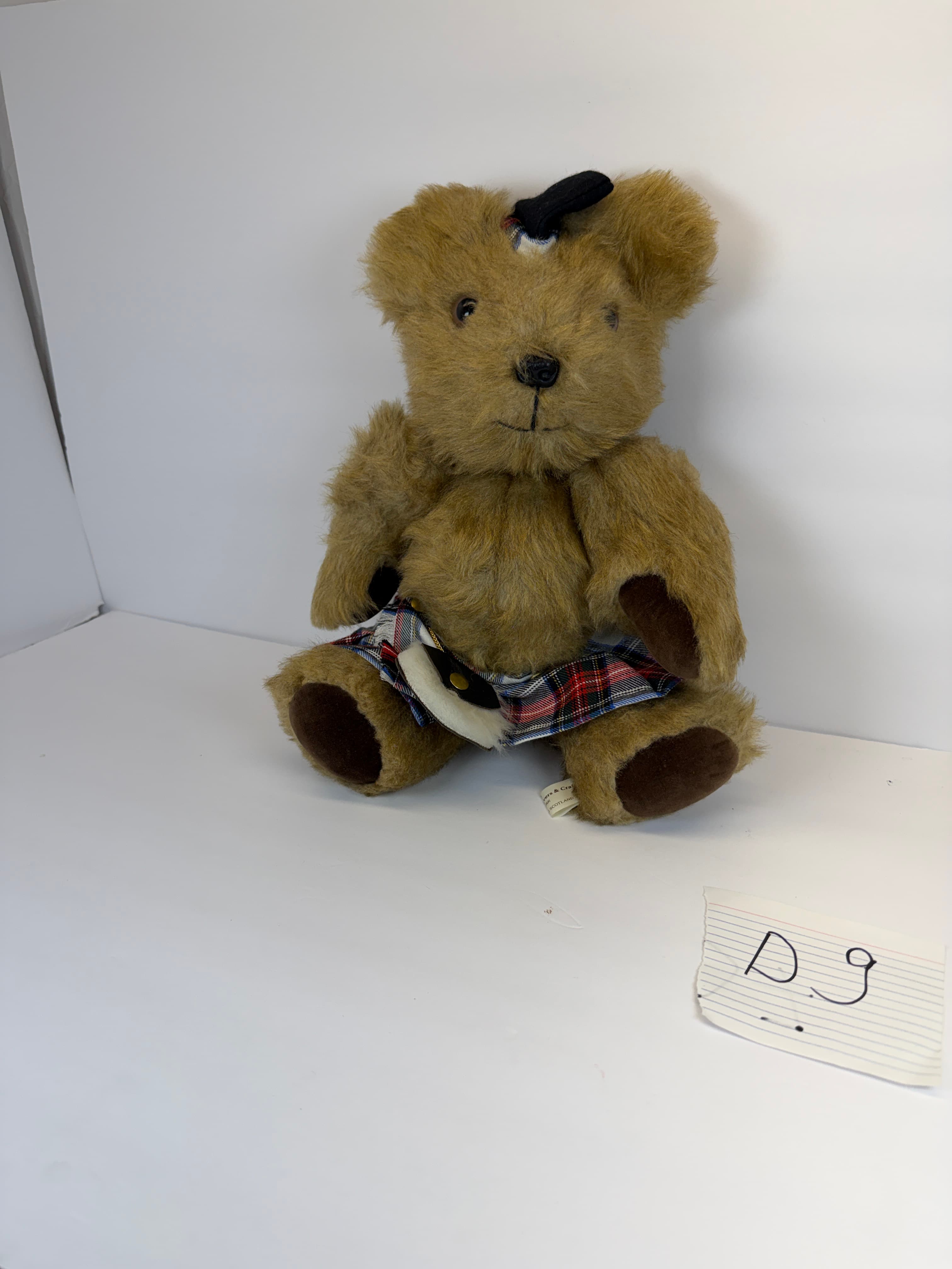 Harris Tweed & Crafters Scottish Bear Kilt Hat Plush Toy Stuffed Animal