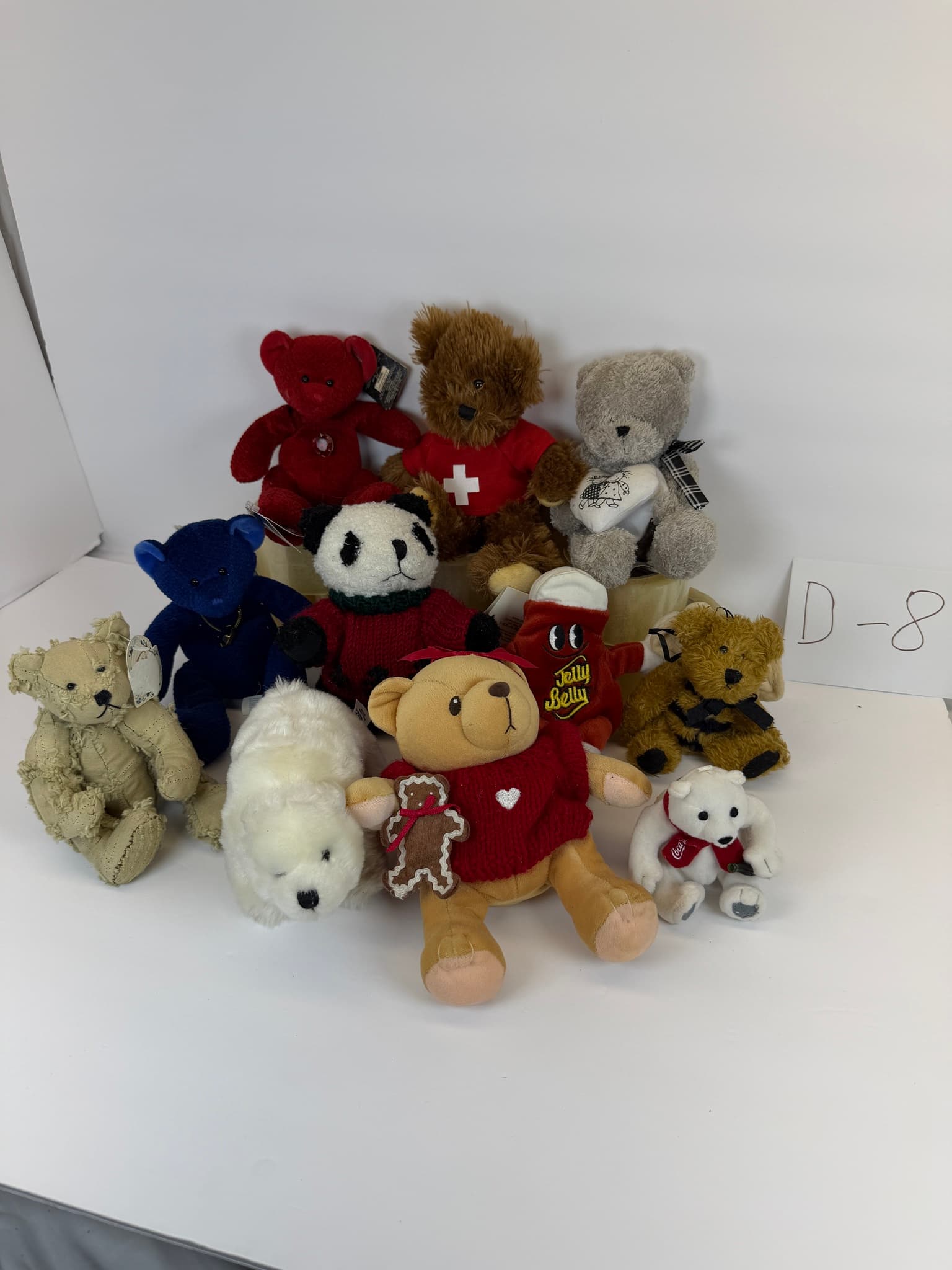 Lot of 10 Assorted Teddy Bears Plush Toys Stuffed Animals - Used Good