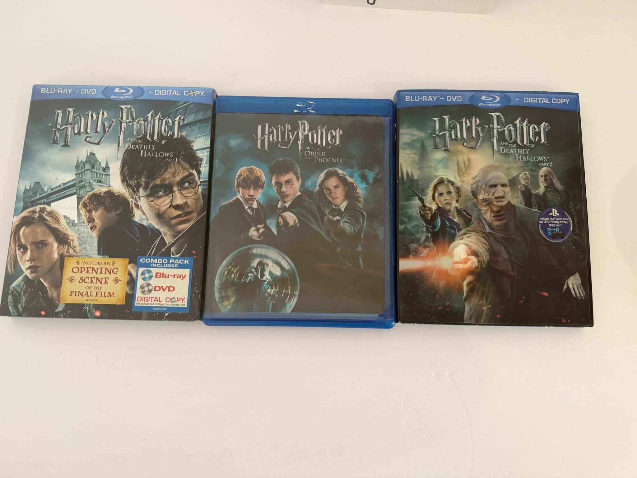 Harry Potter Blu-ray/DVD Combo Pack Lot (3 Movies) - Used - Very Good