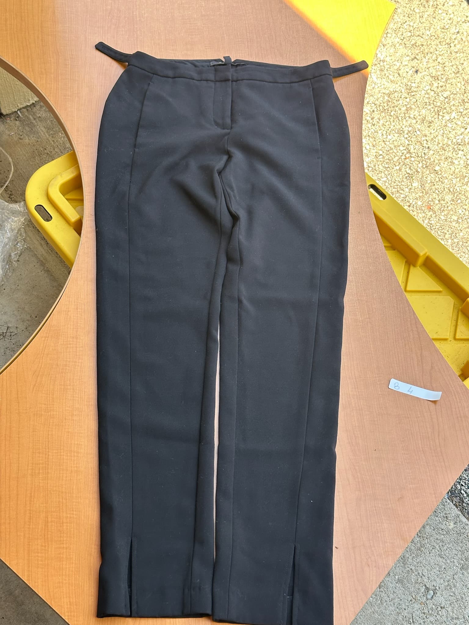 BCBGMAXAZRIA Women's Pants Black & White Split Hem Size 0