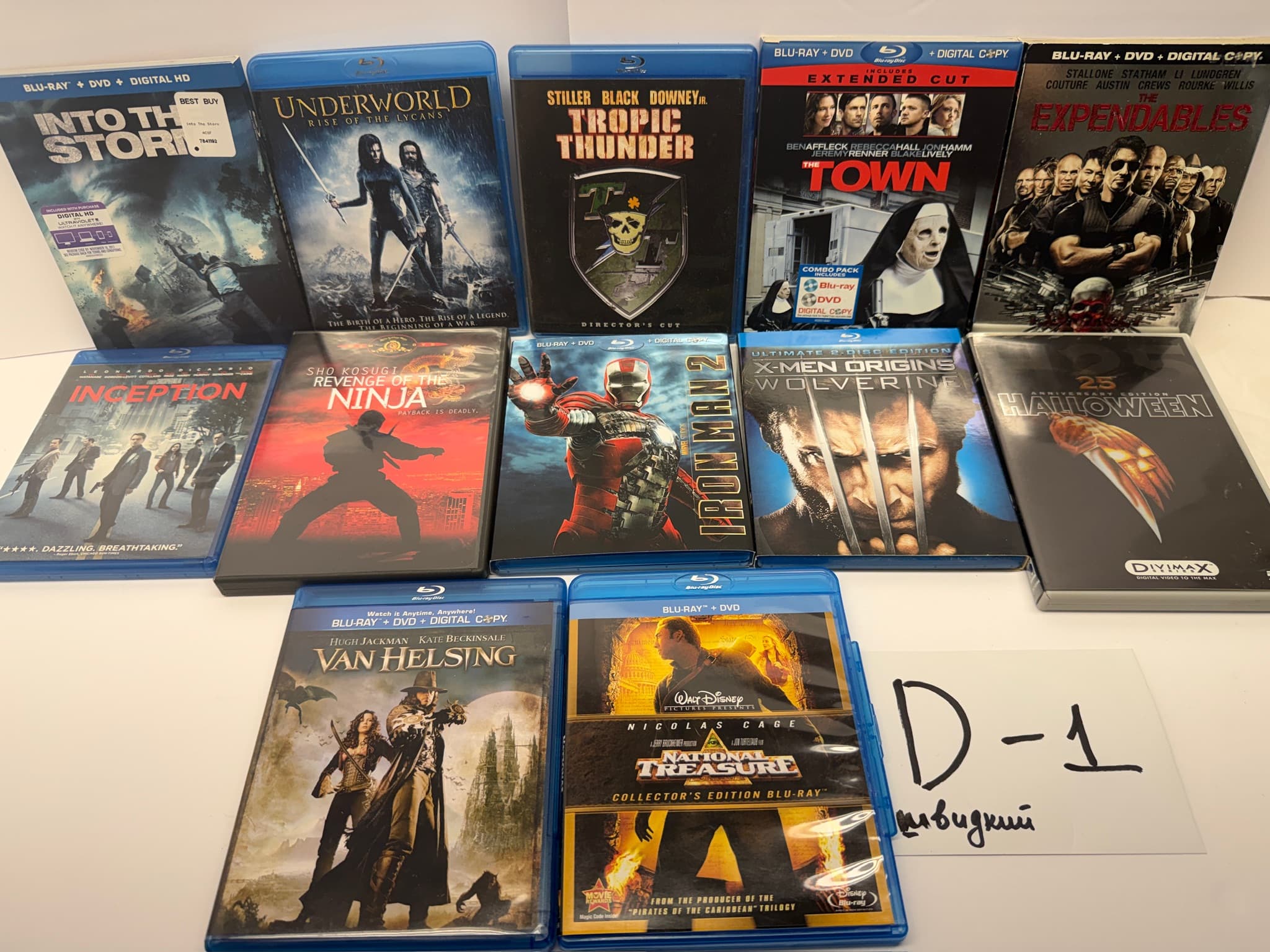 Lot of 12 Blu-ray DVD Movies Underworld, Iron Man 2, Tropic Thunder, X-Men, Ince