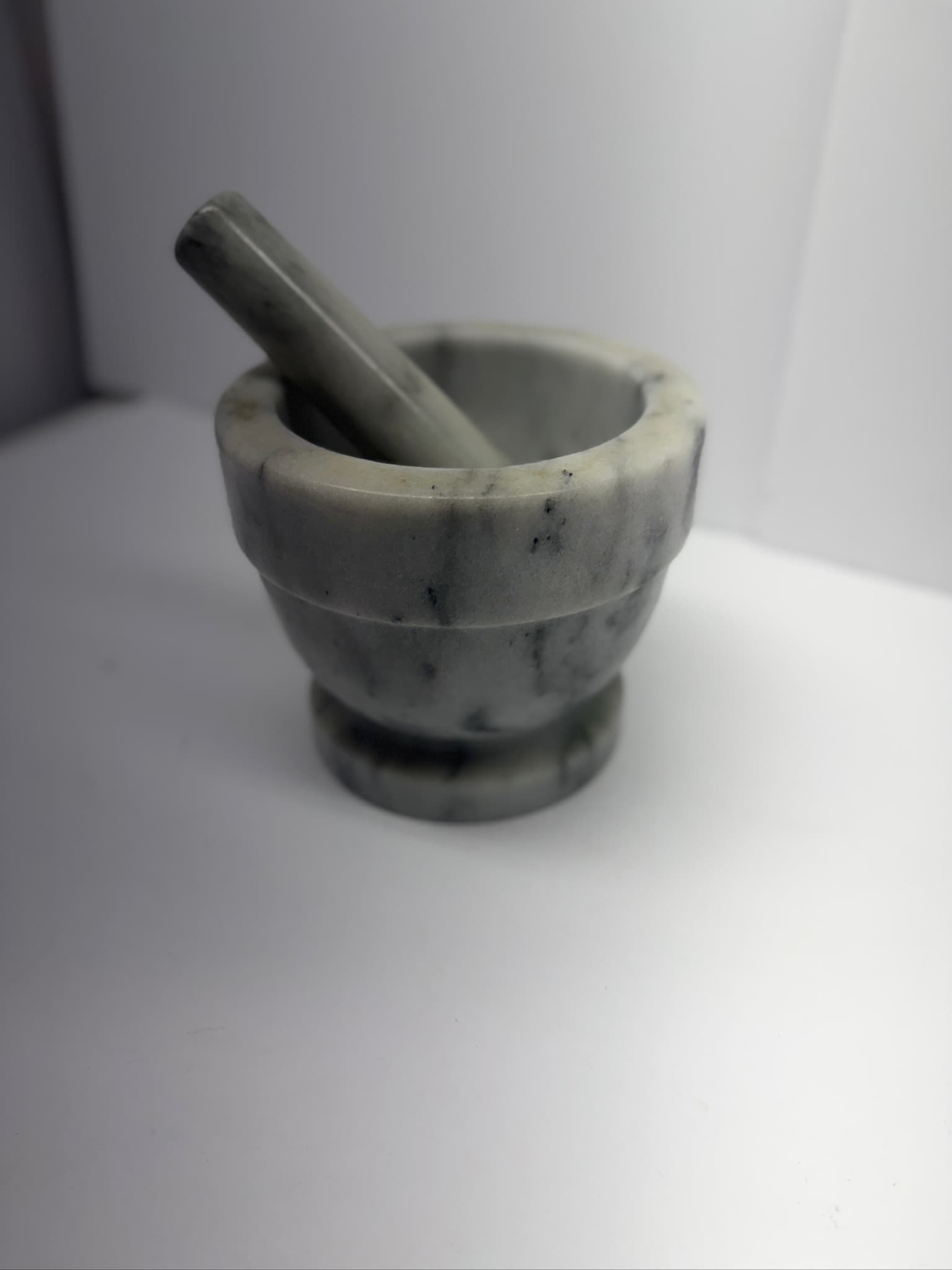 Marble Mortar and Pestle Set - Natural Stone - Kitchen Grinding Tool