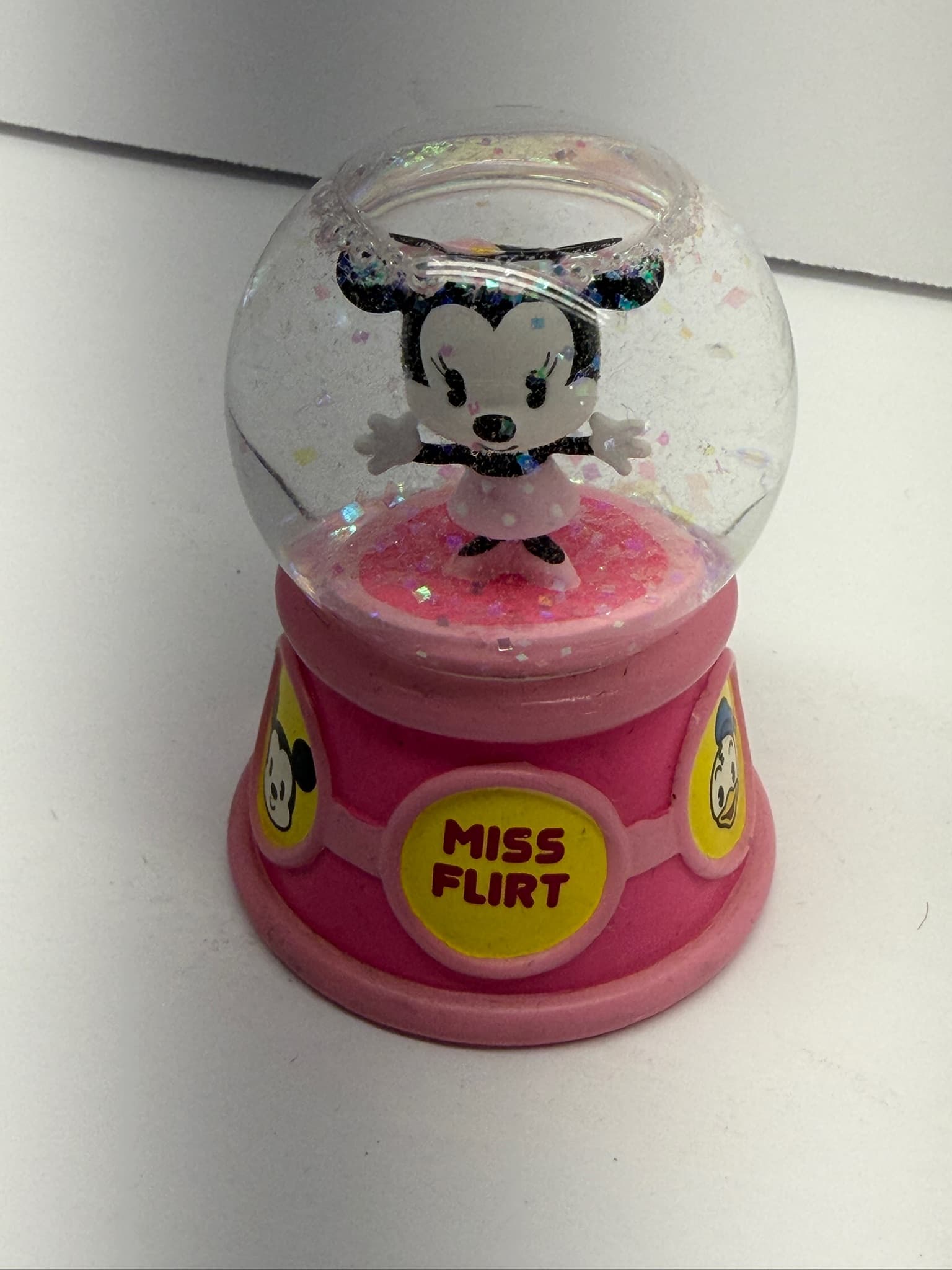 Disney Cuties Miss Flirt Minnie Mouse Snow Globe Glitter Collectible
