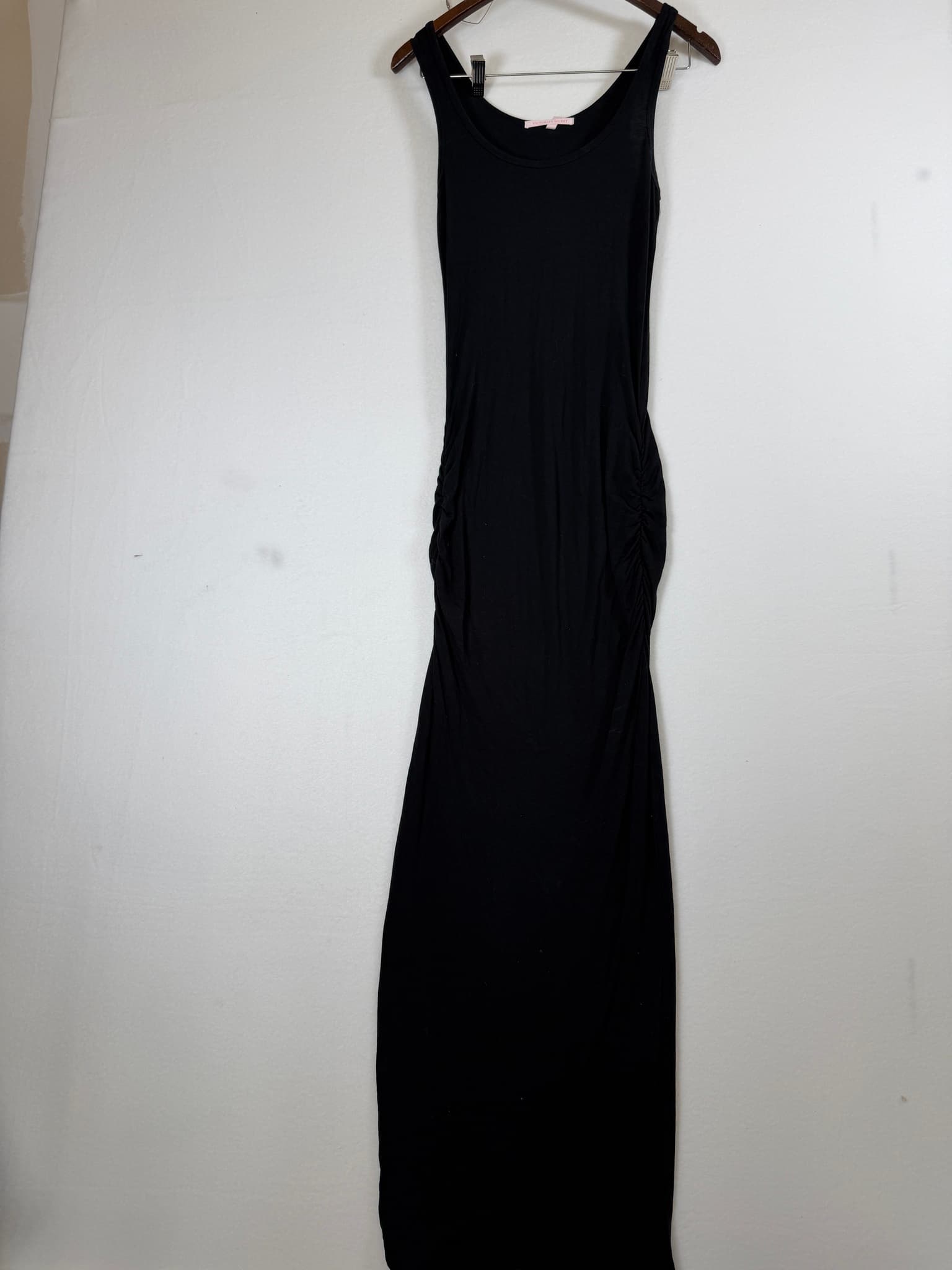 Victoria's Secret Black Ruched Tank Maxi Dress XS