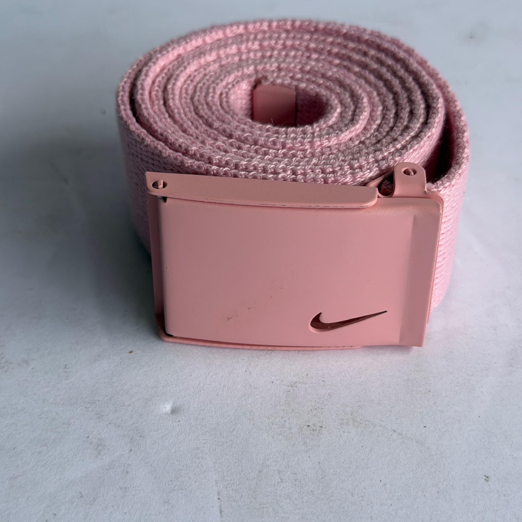 Nike Web Belt Pink Adjustable Buckle Swoosh Logo Women's Accessory