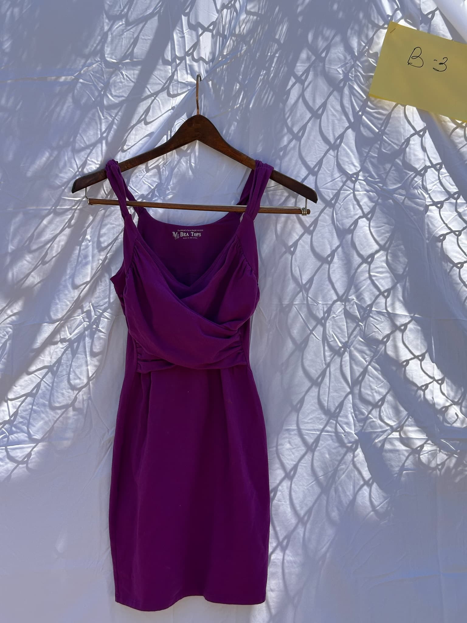 BRA TOPS Purple Ruched Cami Dress Women's Size XS/TP
