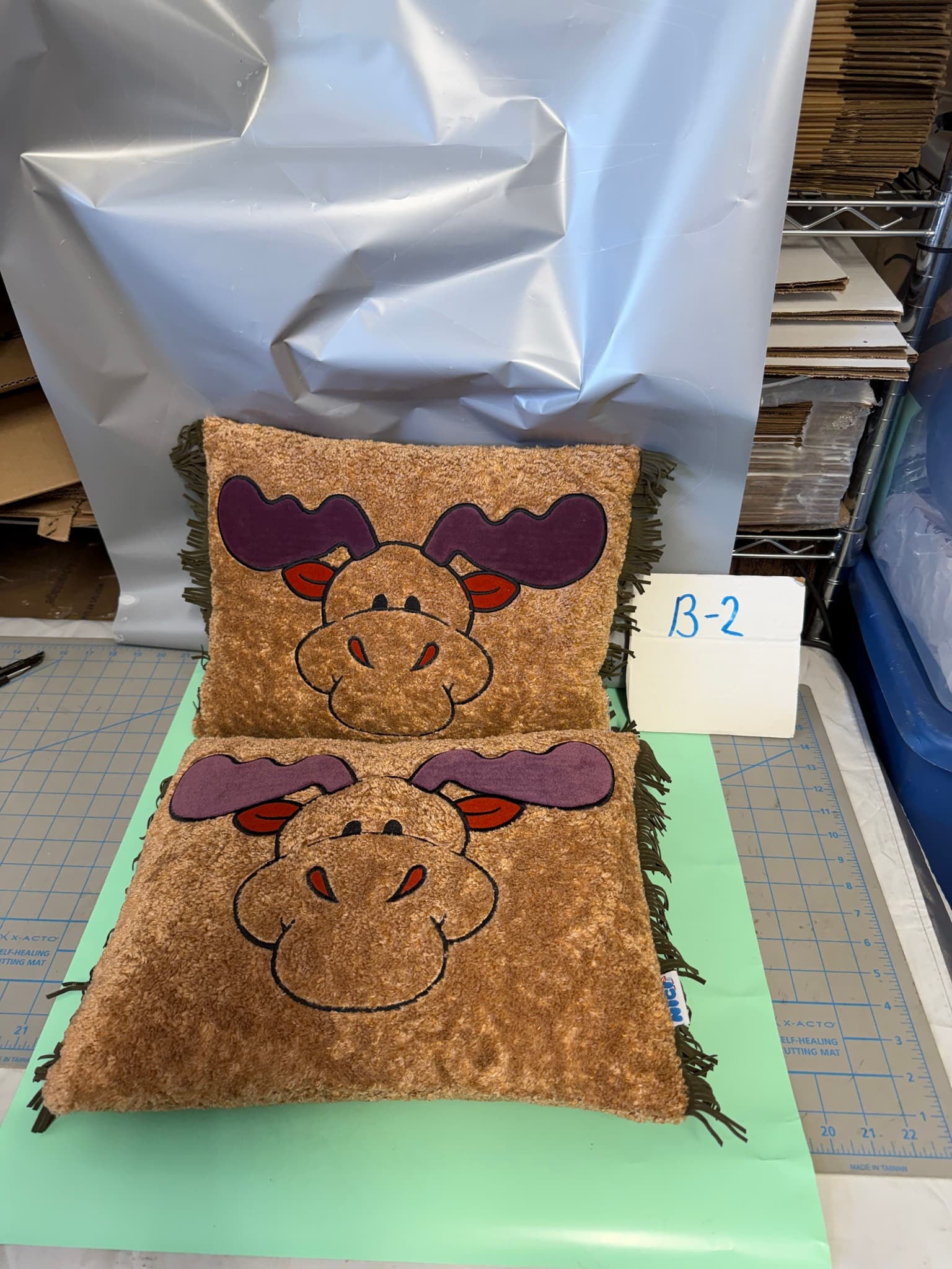 NICI Moose Plush Pillows Set of 2 New with Tags Decorative Throw Pillow