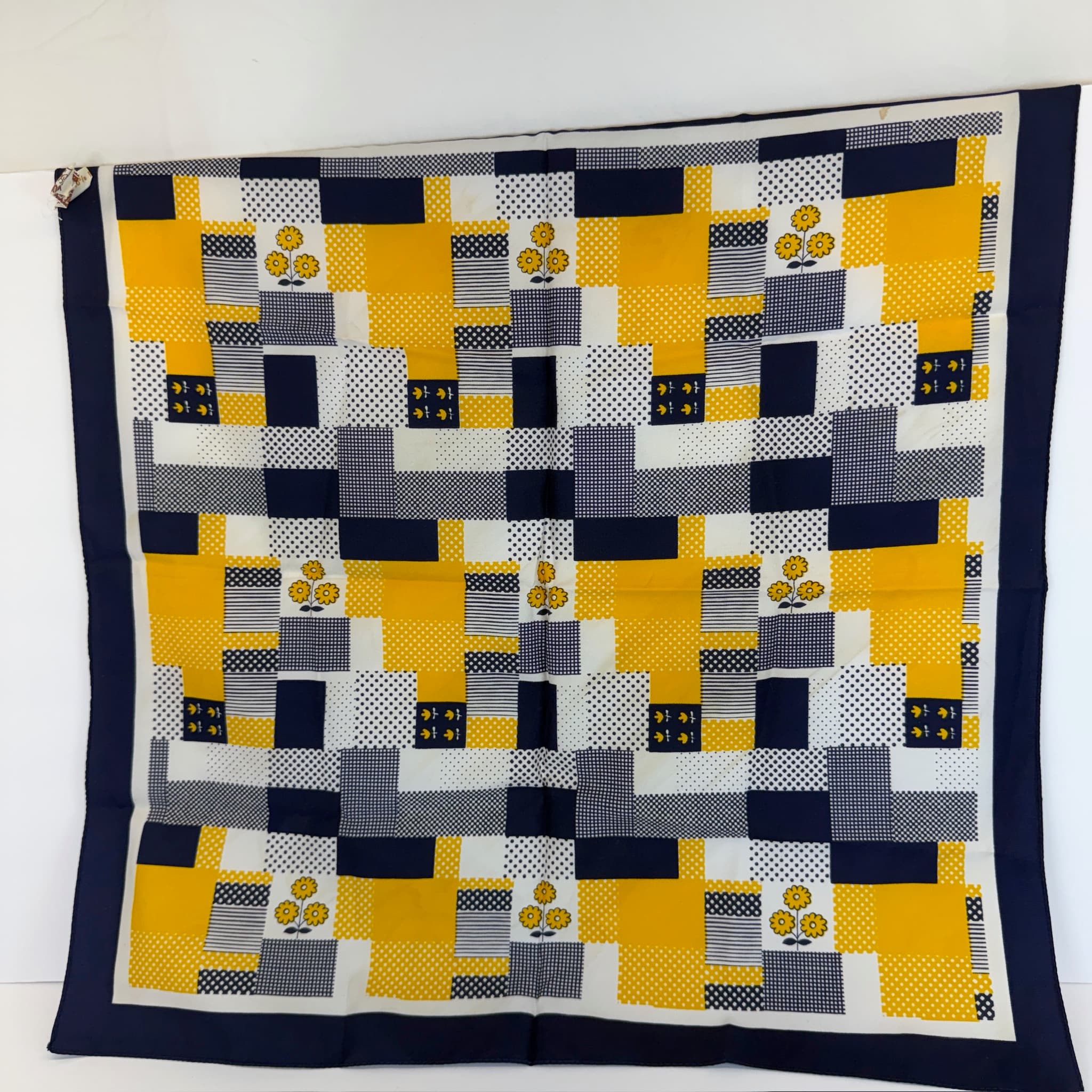 Long Dimensions Saks Fifth Avenue Scarf Vintage Polyester Made in France Geometr
