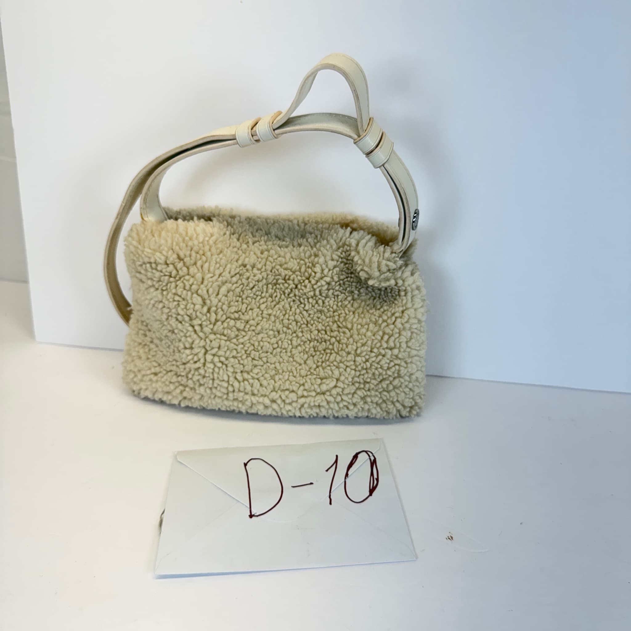 Simon Miller Bonsai Sherpa Fleece Leather Handle Shoulder Bag D-10