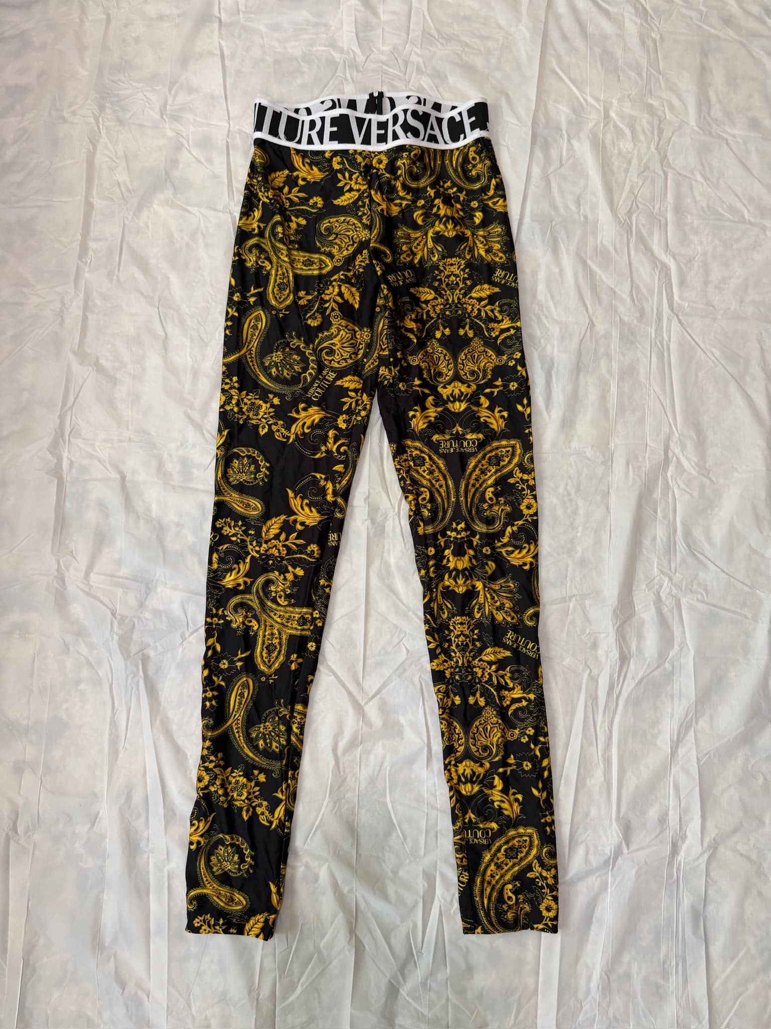 Versace Jeans Couture Baroque Print Logo Waistband Leggings Women's Size S/M