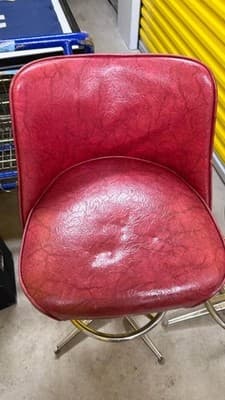 Vintage Red Swivel Bar Stools Set of 2 Mid Century Style 1998 - Thumbnail 3