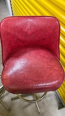Vintage Red Swivel Bar Stools Set of 2 Mid Century Style 1998 - Thumbnail 4