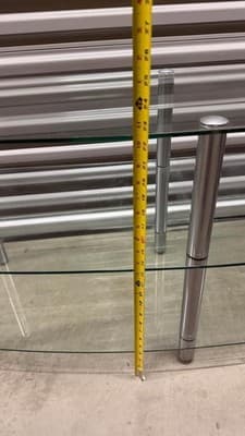 Glass TV Stand / Media Console With Metal Legs 48” Wide - Thumbnail 6