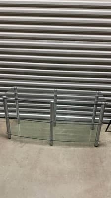Glass TV Stand / Media Console With Metal Legs 48” Wide