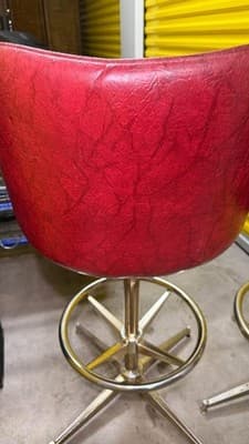 Vintage Red Swivel Bar Stools Set of 2 Mid Century Style 1998 - Thumbnail 6