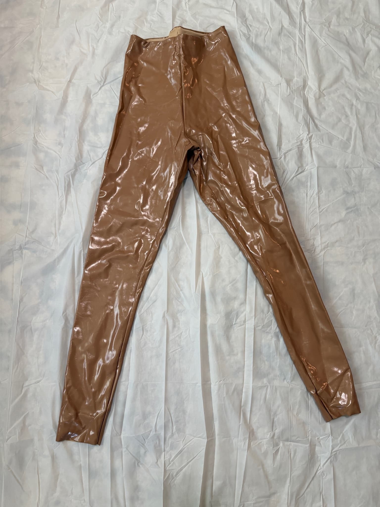 Commando Faux Leather Leggings XS Brown High Waist Stretch Pants