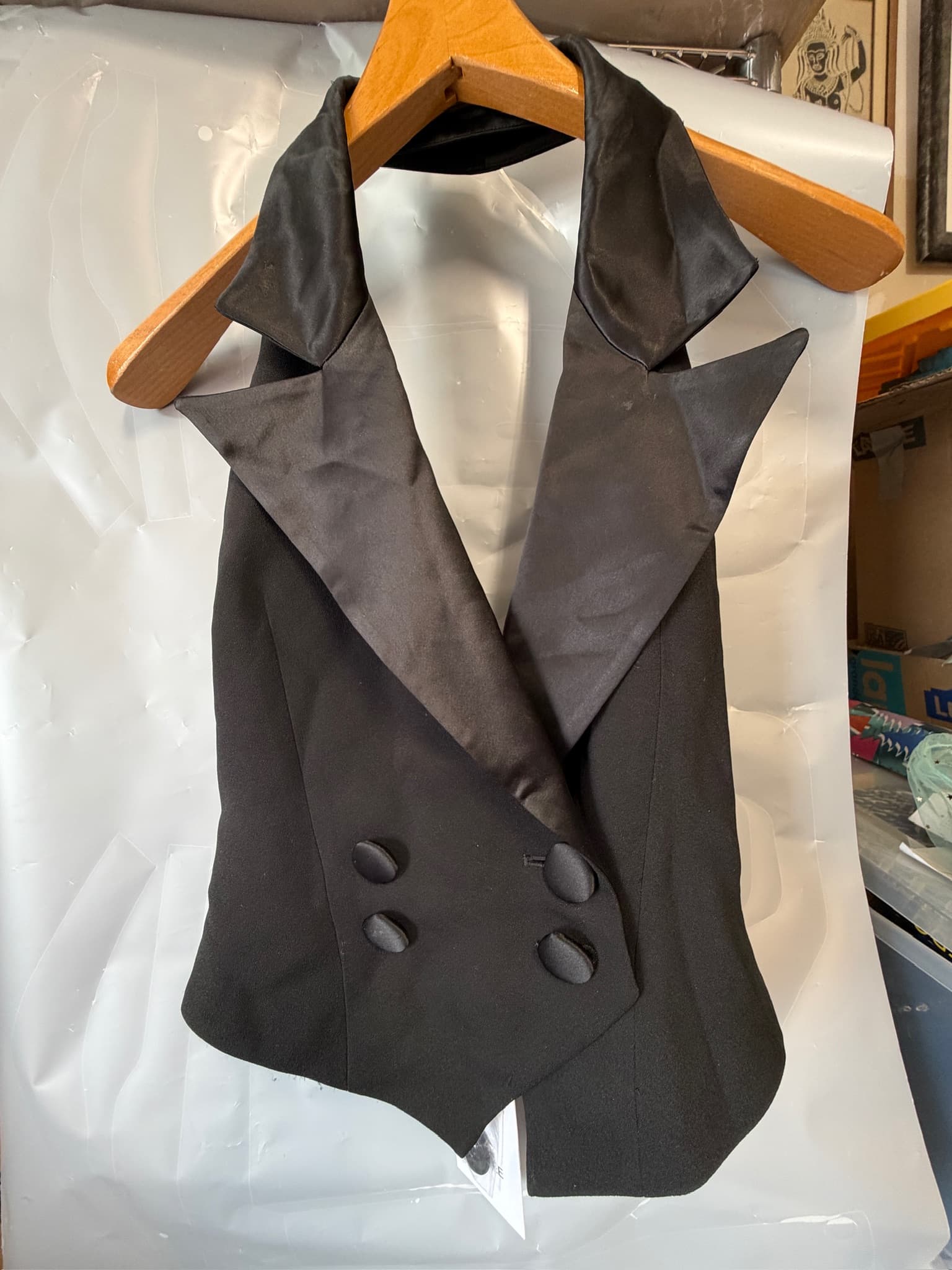 SAU LEE Black Halter Tuxedo Vest Women's Size [Size Not Visible] New With Tags