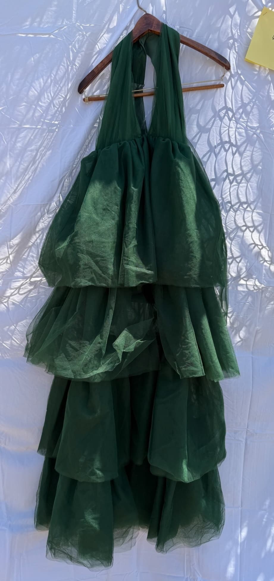 Lovers and Friends Green Tulle Tiered Halter Neck Dress XXS