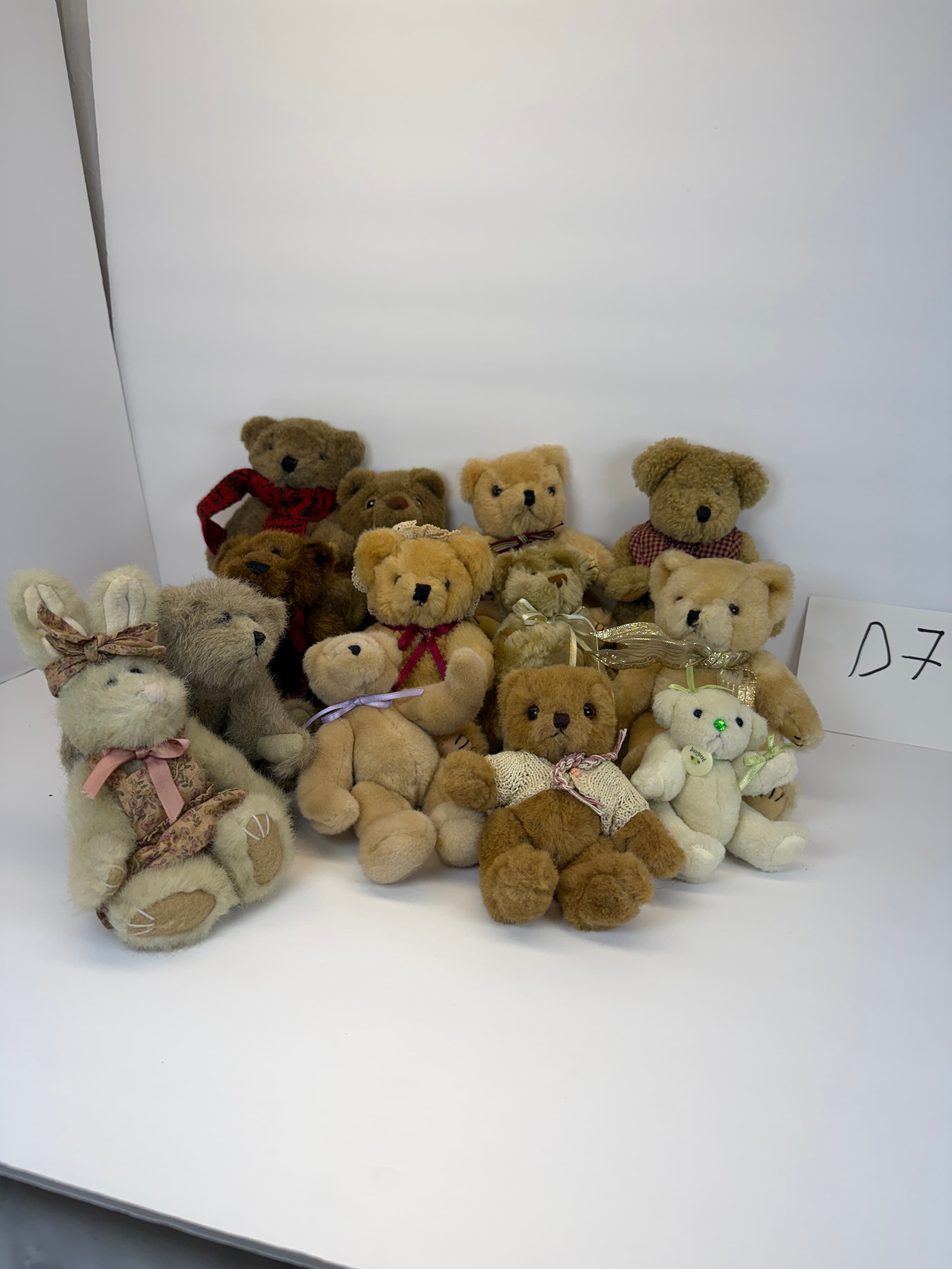 Lot of 11 Assorted Teddy Bears Bunny Plush Stuffed Animals Toys Used Good