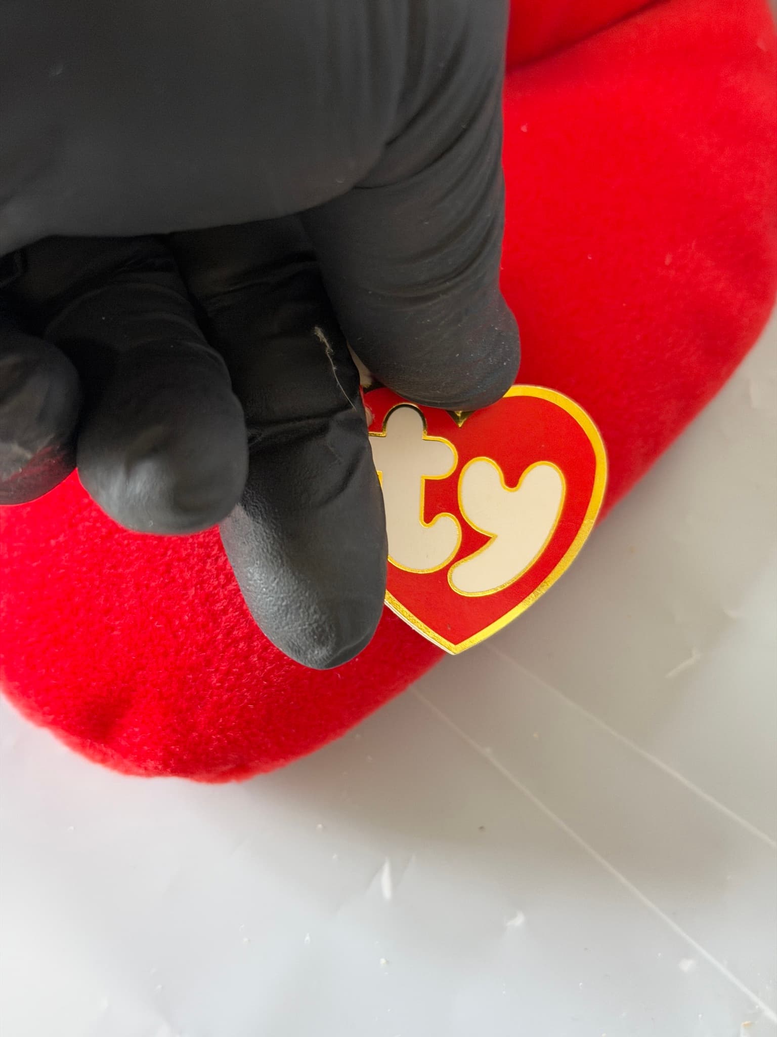 Ty Beanie Baby Red Plush Toy New With Tags Black Bow - Thumbnail 3