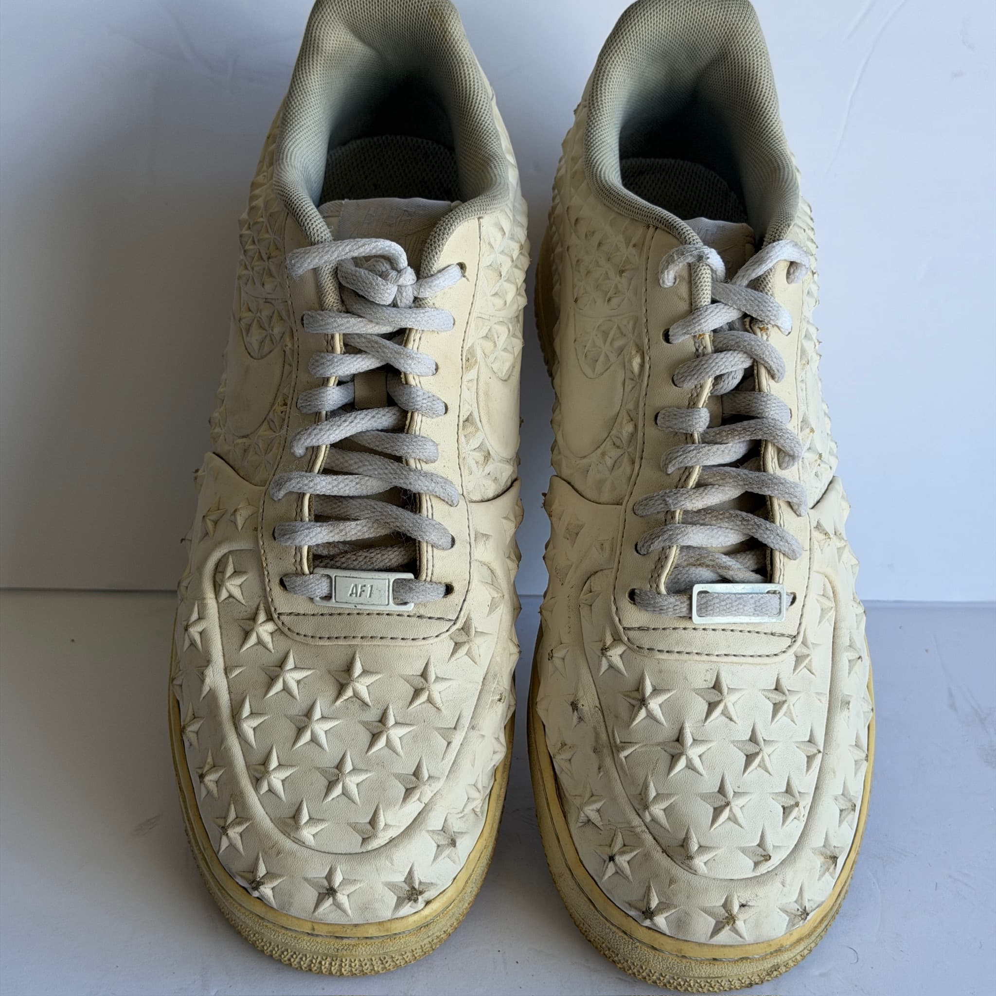Nike Air Force 1 Men's Shoes Size 9.5 Star Embossed Used - Good - Thumbnail 2