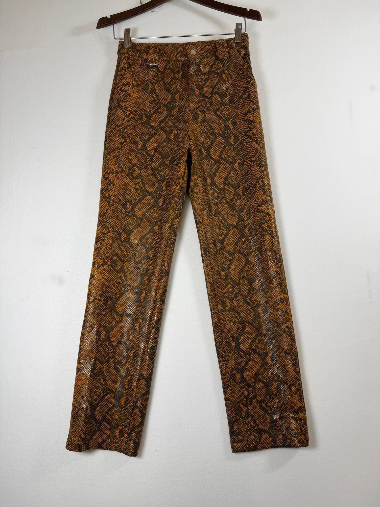 h:ours Snake Print High Waisted Straight Leg Pants Women's XS