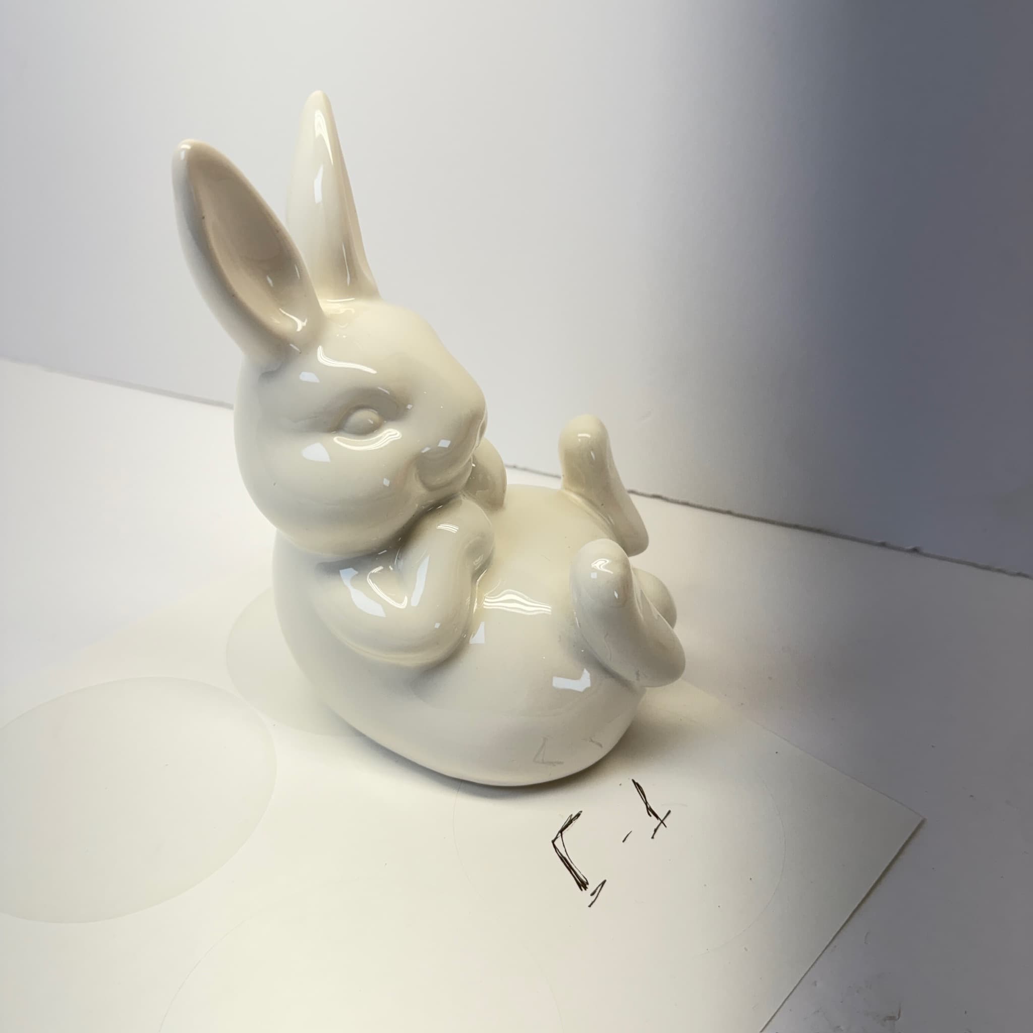 Ceramic Bunny Figurine Easter Decor Pre-owned Excellent - Thumbnail 2