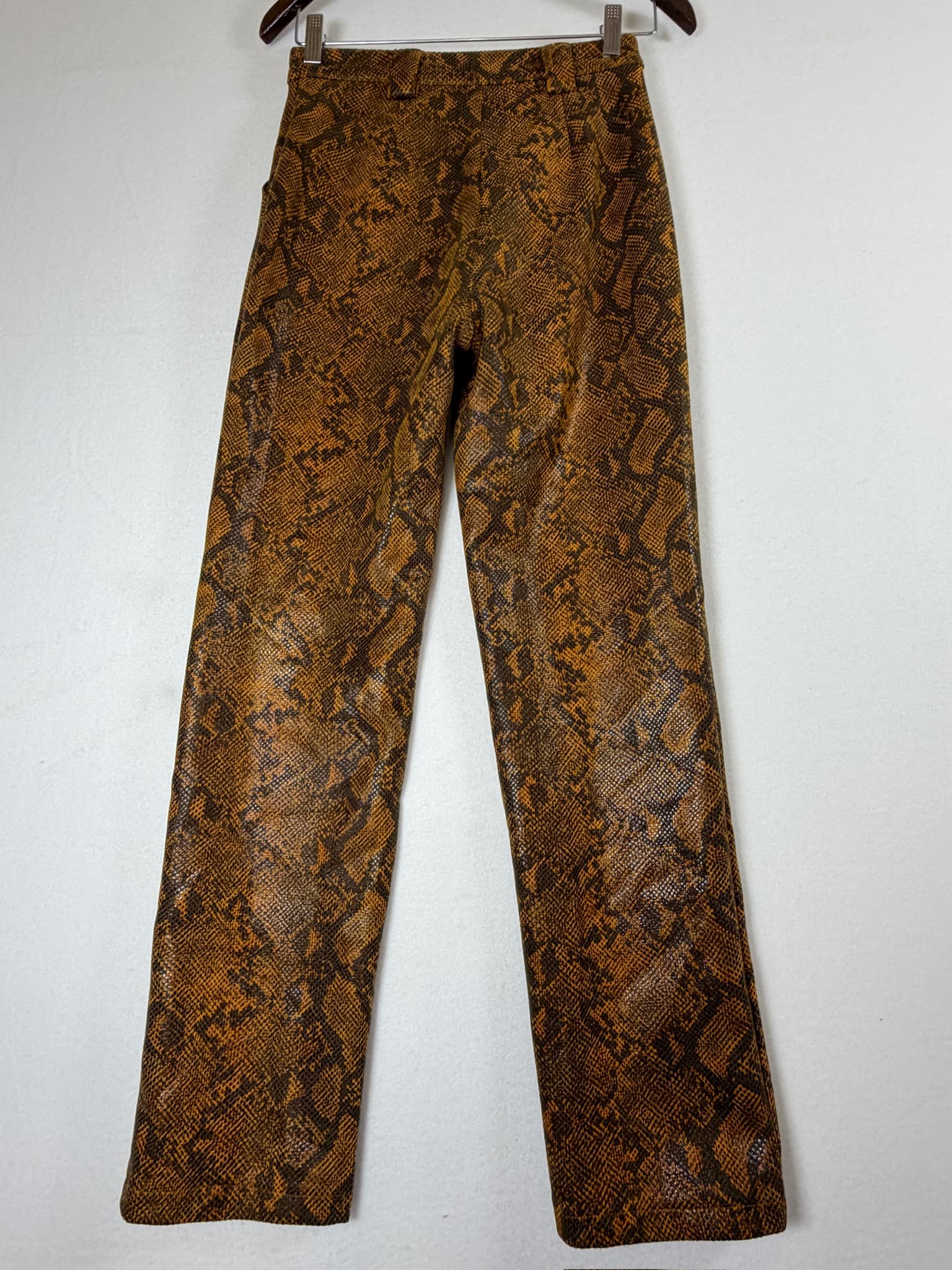 h:ours Snake Print High Waisted Straight Leg Pants Women's XS - Thumbnail 10