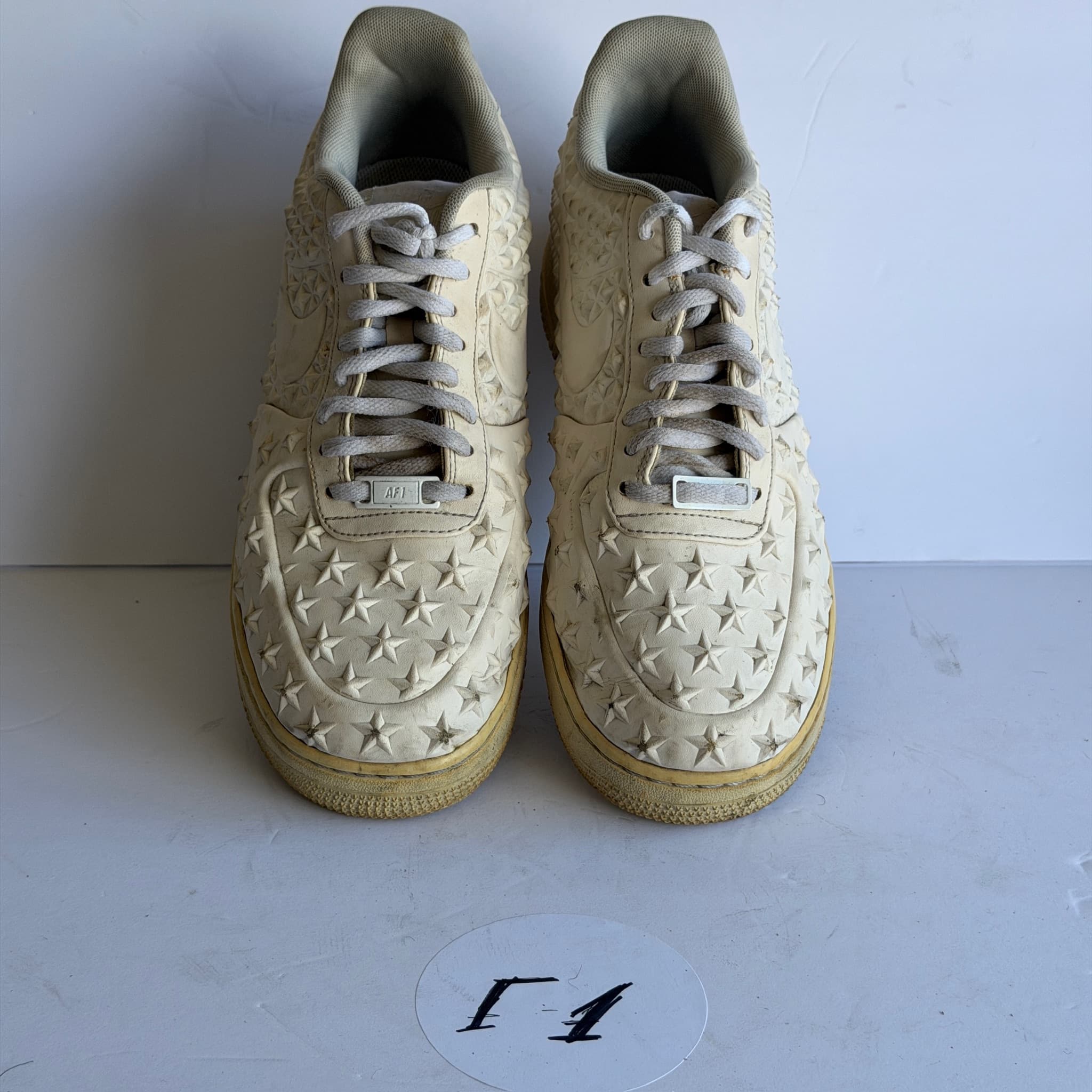Nike Air Force 1 Men's Shoes Size 9.5 Star Embossed Used - Good - Thumbnail 3