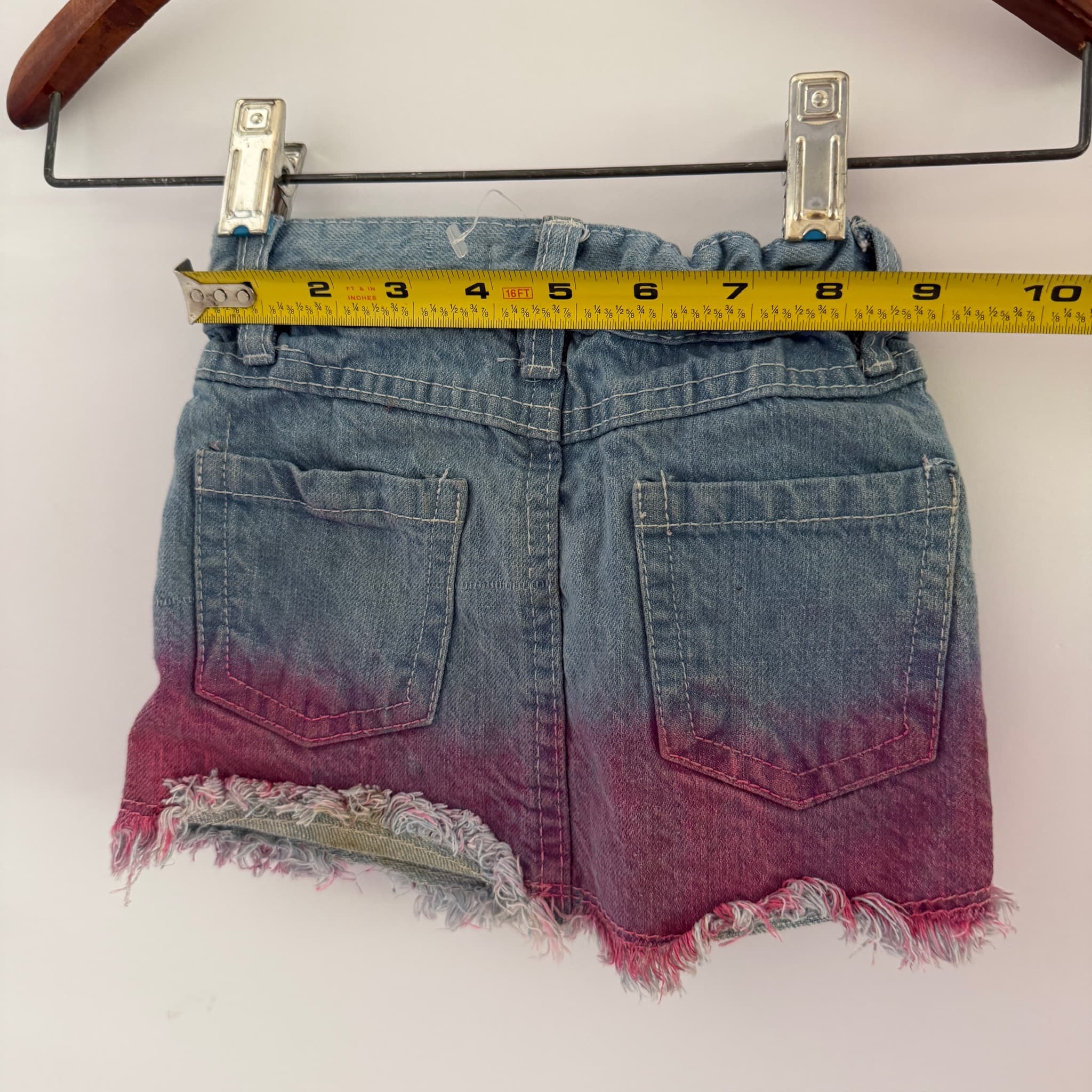 Girls+ Denim Skirt Ombre Dye Graphic Print Frayed Hem Size 12M - Thumbnail 5