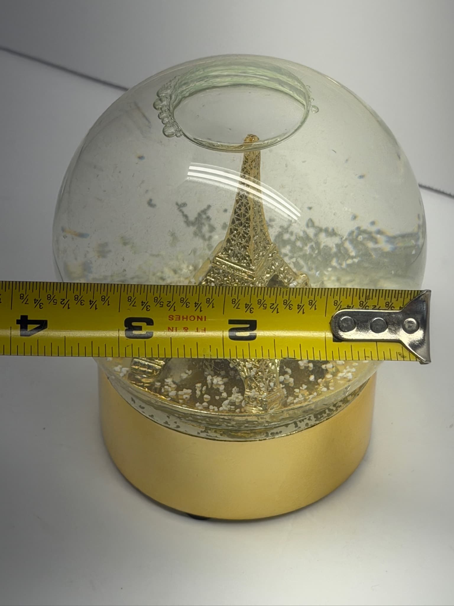Walgreens Eiffel Tower Water Globe Glitter Snow Globe Gold Base Decor - Thumbnail 8