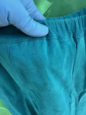 Norma Walters Suede Leather 2Pc Set Teal Top Skirt Women S Vintage - Thumbnail 8