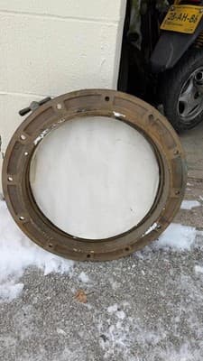 Vintage Nautical Ship Porthole Window Brass Wall Decor Marine 18in - Thumbnail 9