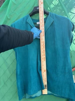 Norma Walters Suede Leather 2Pc Set Teal Top Skirt Women S Vintage - Thumbnail 9