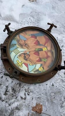 Vintage Nautical Ship Porthole Window Brass Wall Decor Marine 18in - Thumbnail 8