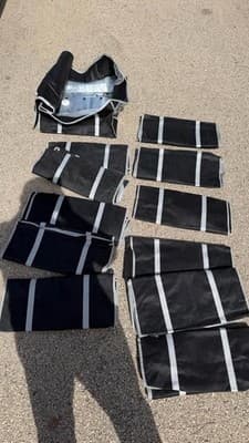 11 Pc Hanging Vacuum Storage Bag Organizer Set w/ Tote Black Gray