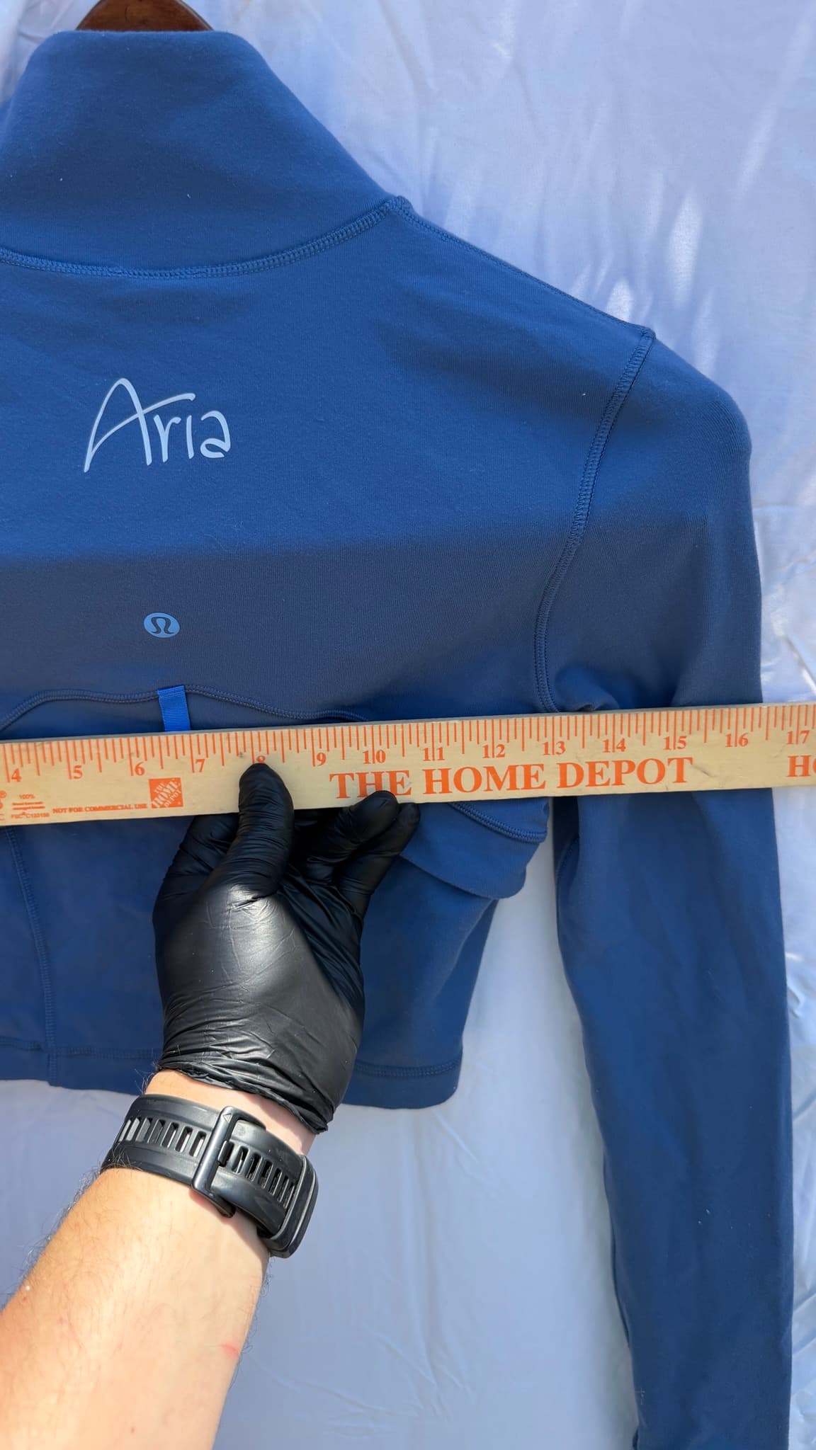 Lululemon Aria Jacket Cropped Quarter Zip Long Sleeve Women's Size 4 Blue - Thumbnail 4