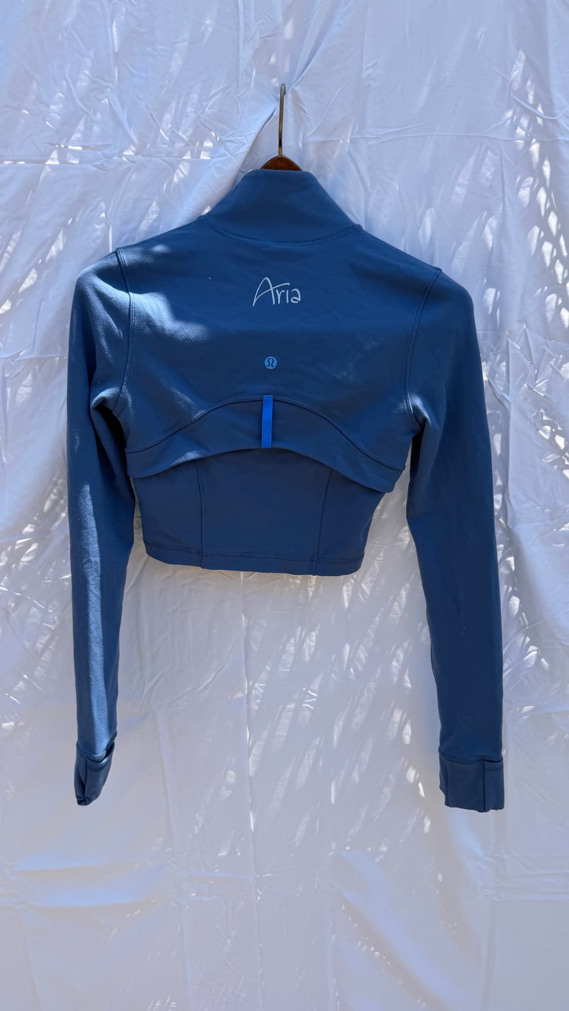 Lululemon Aria Jacket Cropped Quarter Zip Long Sleeve Women's Size 4 Blue - Thumbnail 5