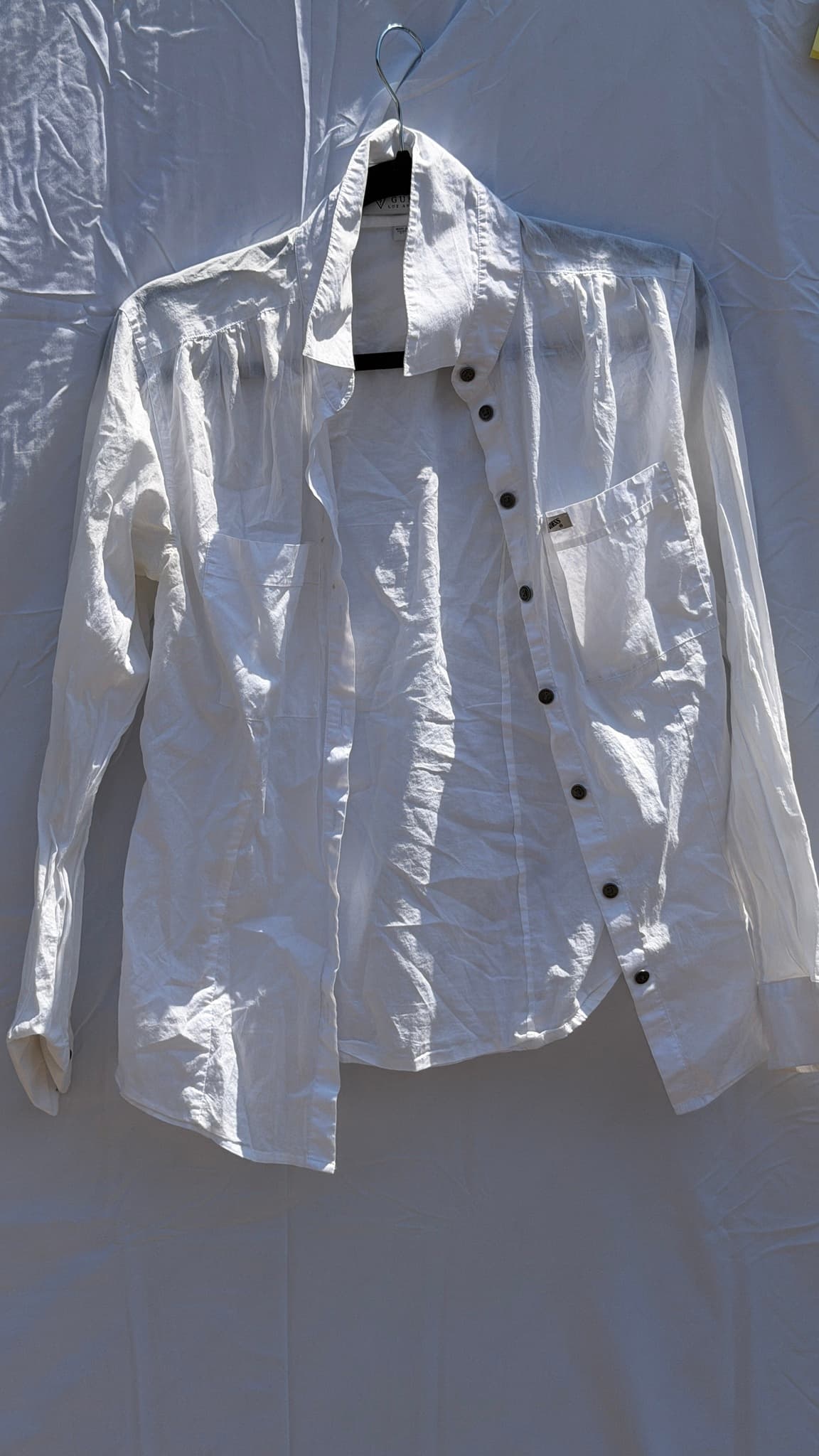 Guess Los Angeles Women's White Long Sleeve Button-Up Shirt Top Size XS
