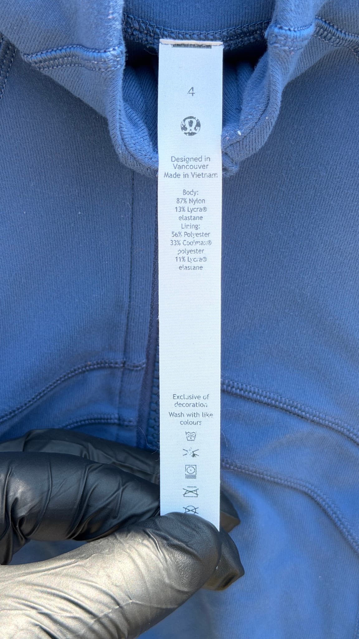 Lululemon Aria Jacket Cropped Quarter Zip Long Sleeve Women's Size 4 Blue - Thumbnail 6