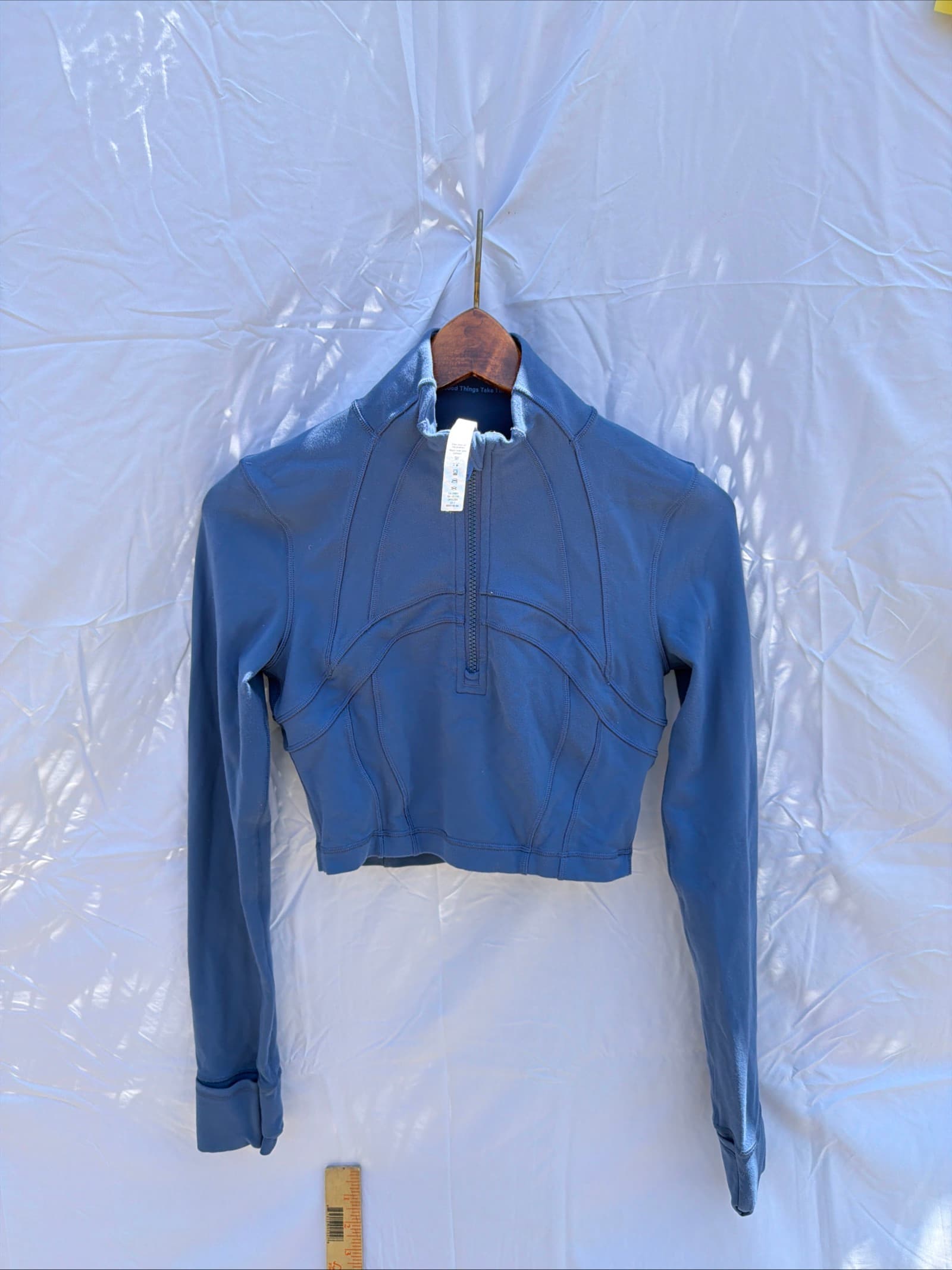 Lululemon Aria Jacket Cropped Quarter Zip Long Sleeve Women's Size 4 Blue