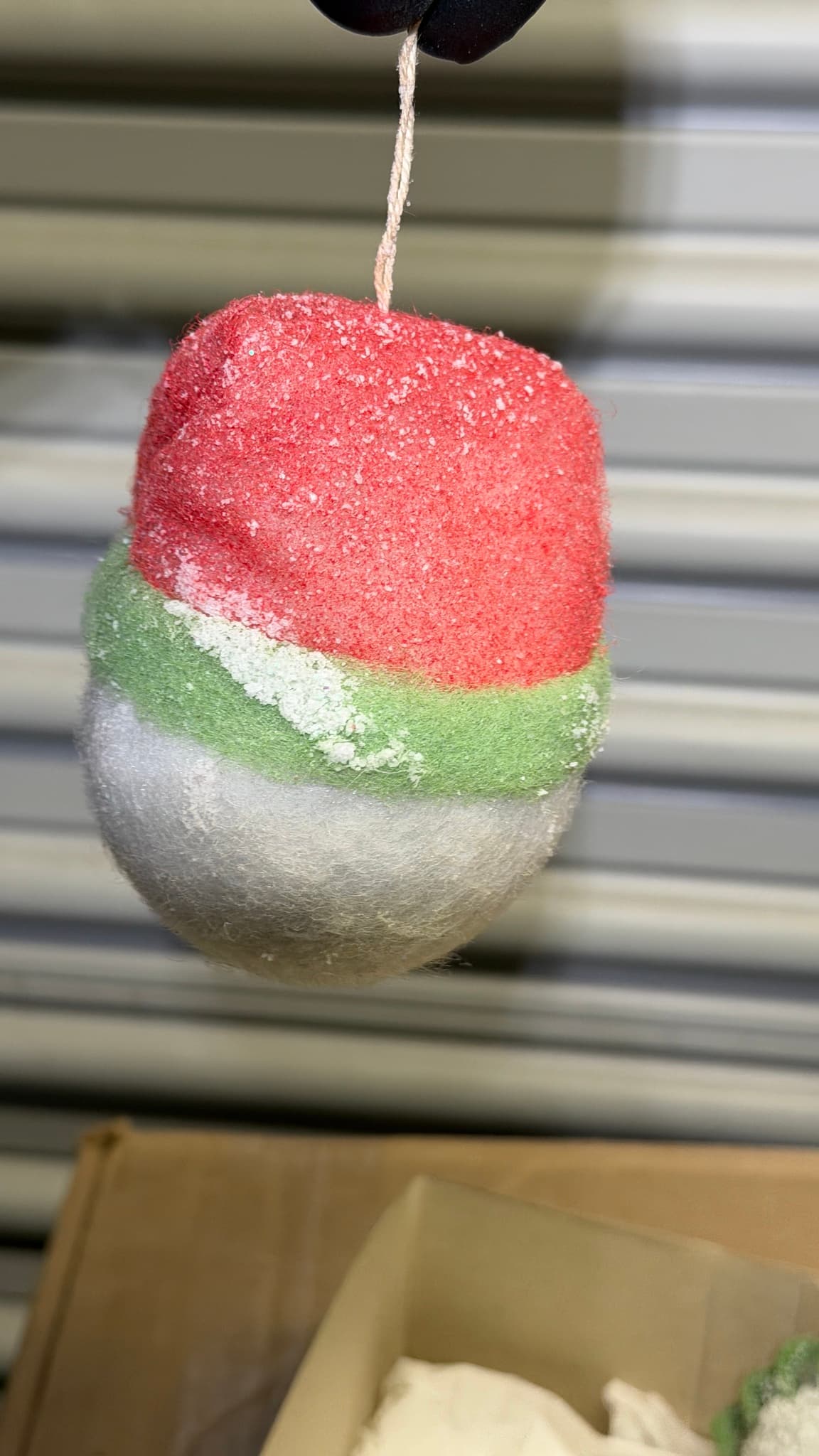 Crate & Barrel Snowman Head Ornaments (2) Christmas Felt Glitter Holiday Decor - Thumbnail 8