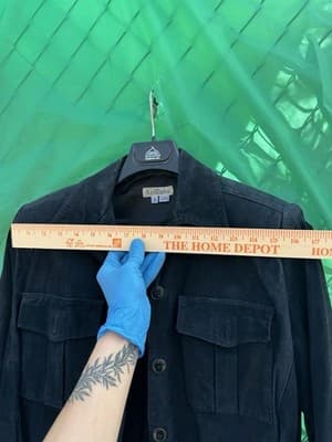 Ann Taylor Black Suede 2Pc Set Jacket Skirt Women S Vintage - Thumbnail 4