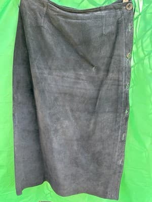 Ann Taylor Black Suede 2Pc Set Jacket Skirt Women S Vintage - Thumbnail 7