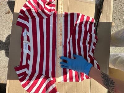 Norman Marcus Skirt Set Red White Striped Size 8 Cotton Vintage - Thumbnail 10